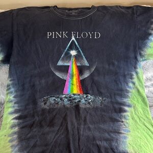 Pink Floyd Black Tee with Rainbow Prism Design